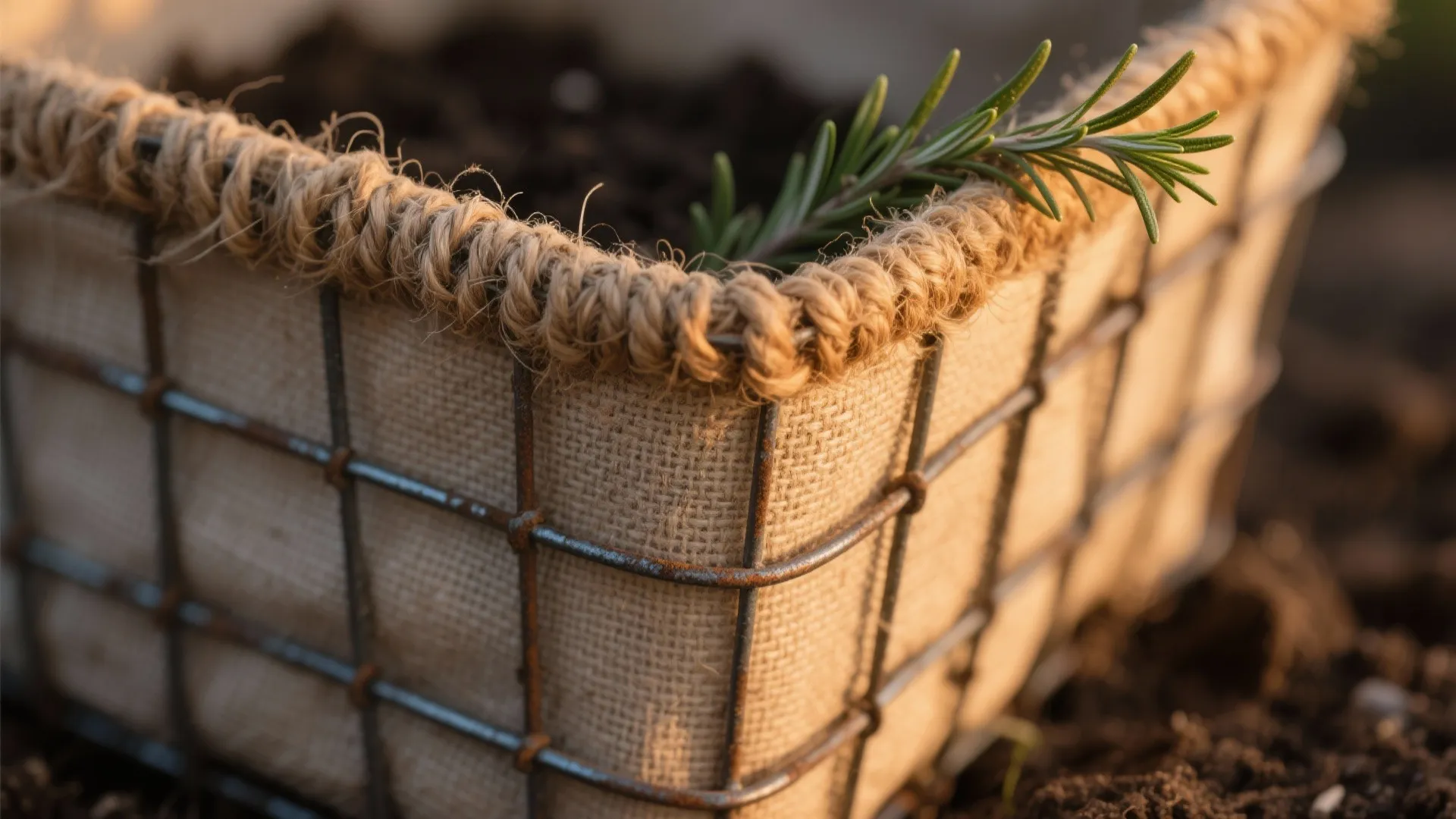 Coir-Lined Wire Baskets for Mediterranean Flair