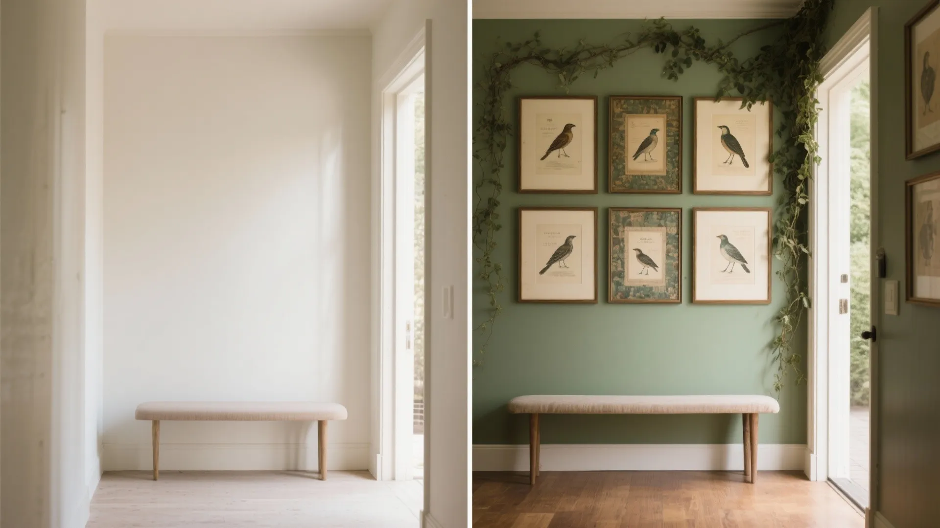 Vintage Botanical Birds Collage (paint + decoupage hybrid)