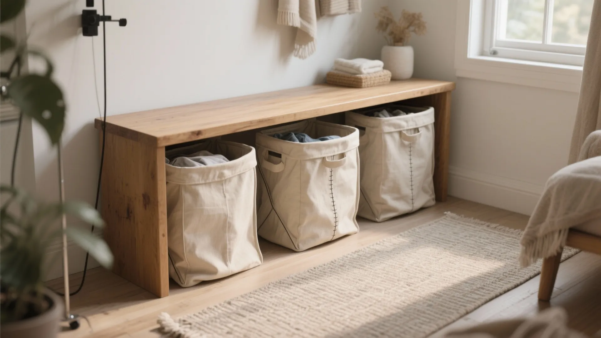 1. Collapsible Canvas Hampers