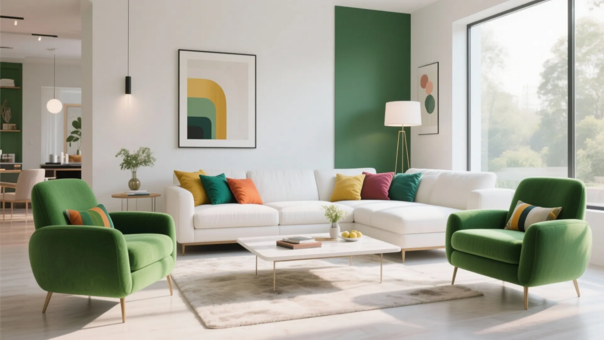 7. Pops of Color with Accent Chairs