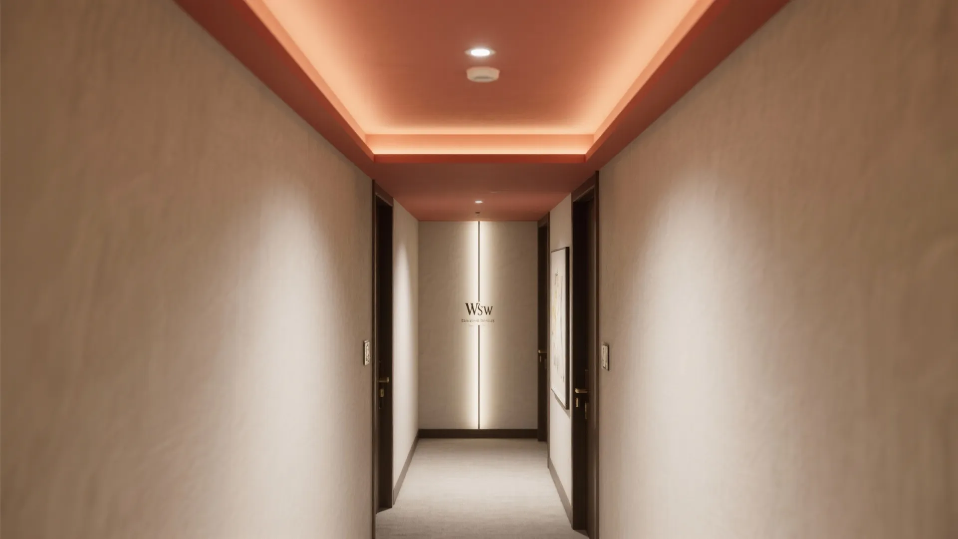 5) Color-dipped ceiling edges and hidden spines