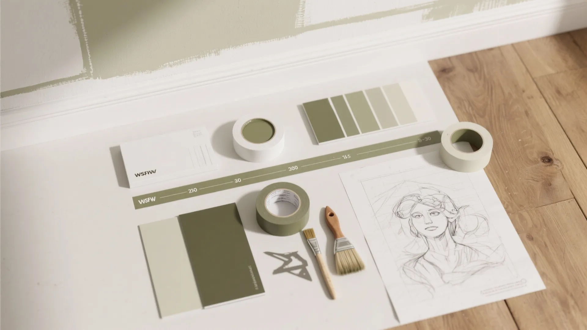 High-line color band and murals that lift the eye