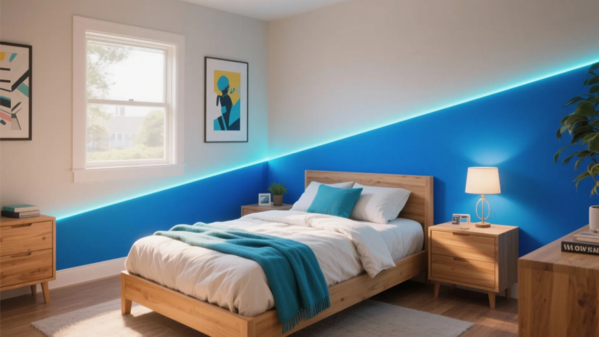 5) Bold color block, calm base