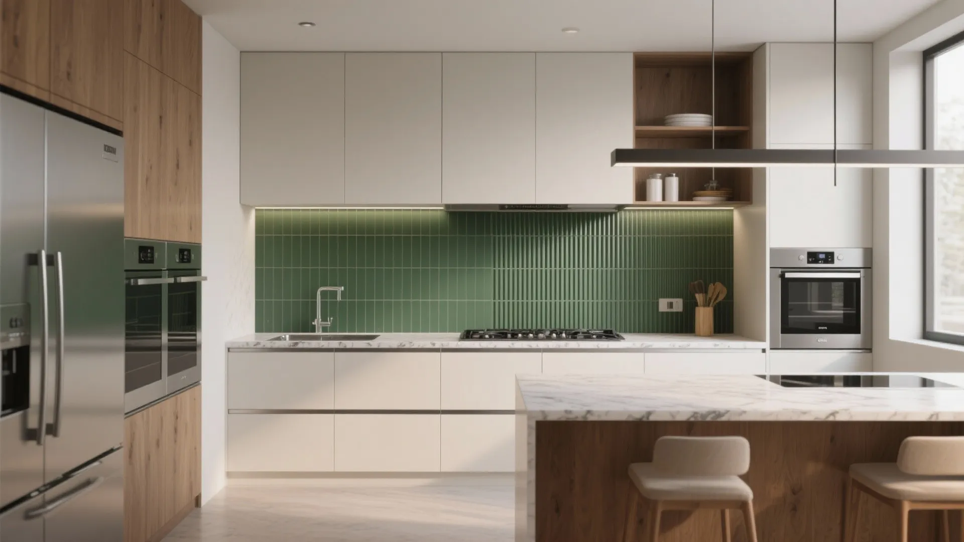 4) Color‑block your backsplash zones