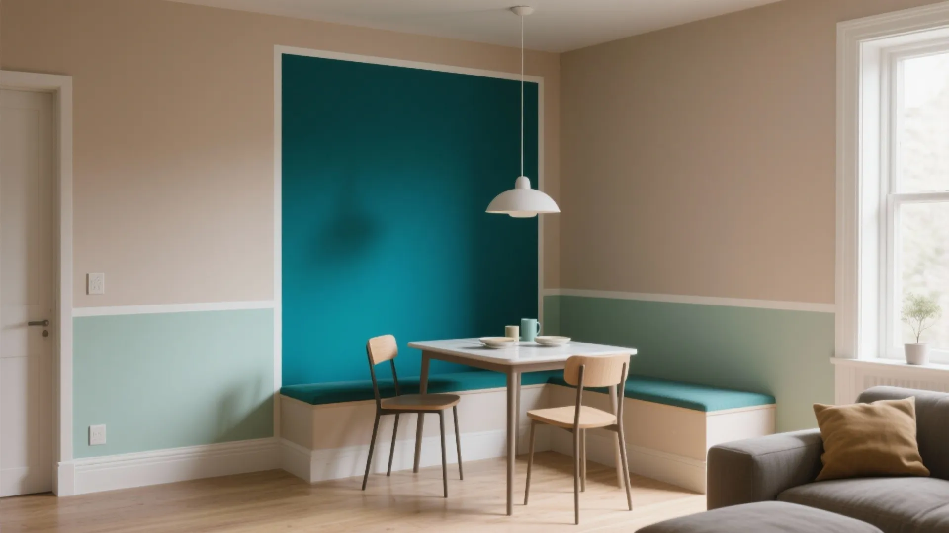 Bold Color Blocking to Zone Small Spaces