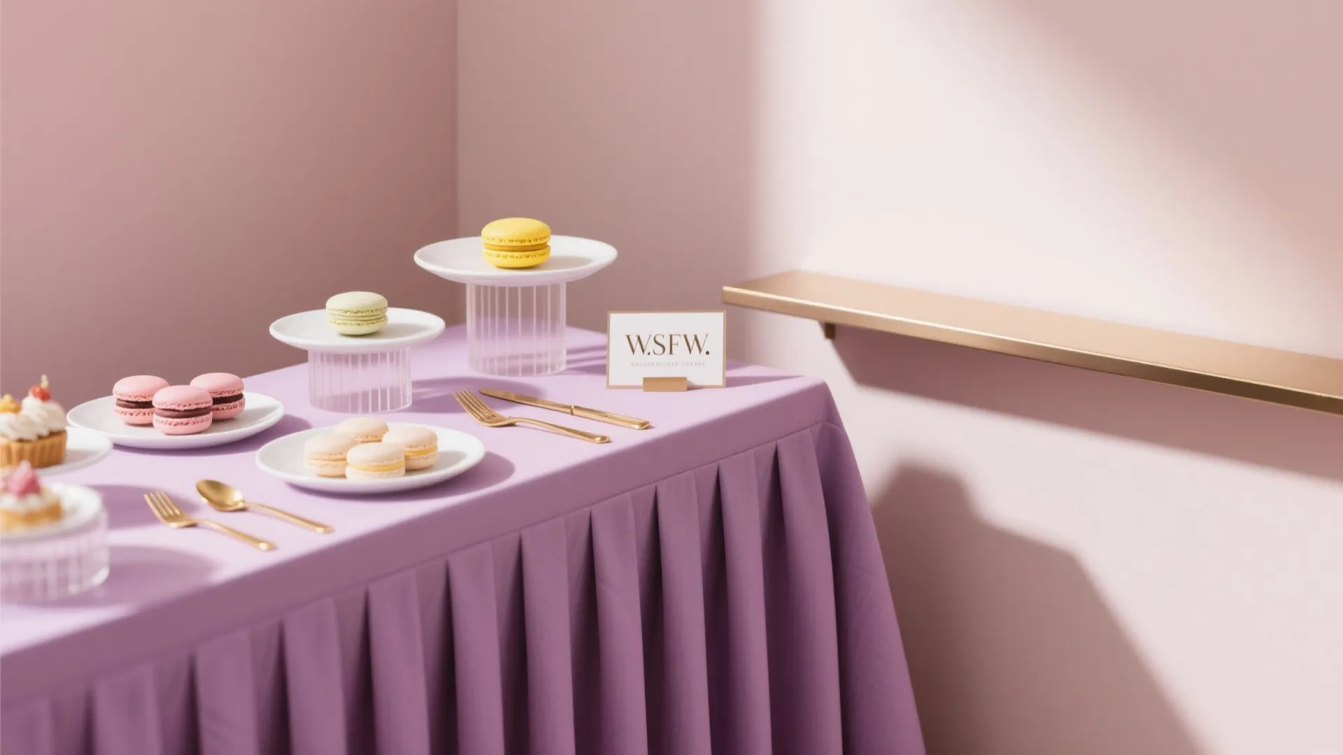 Color-Blocked Dessert Table with Layered Heights