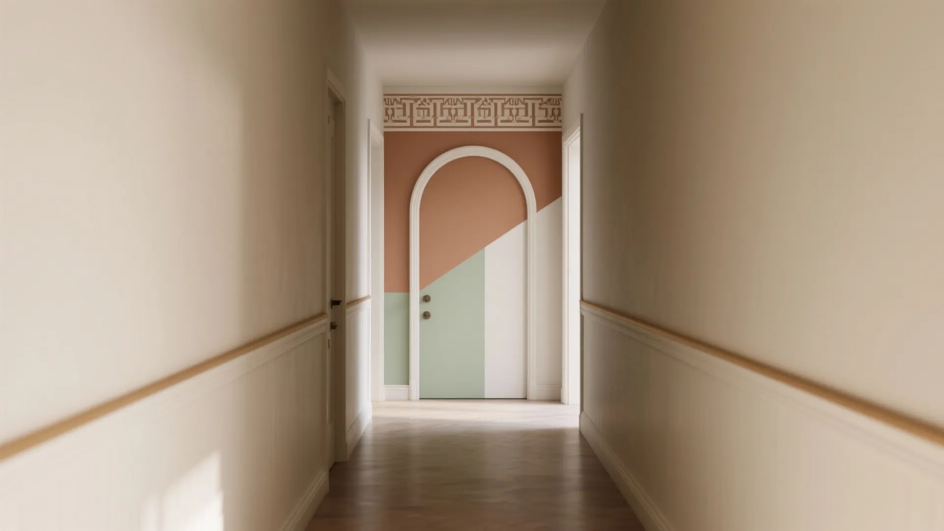 Geometric half-walls and color blocking