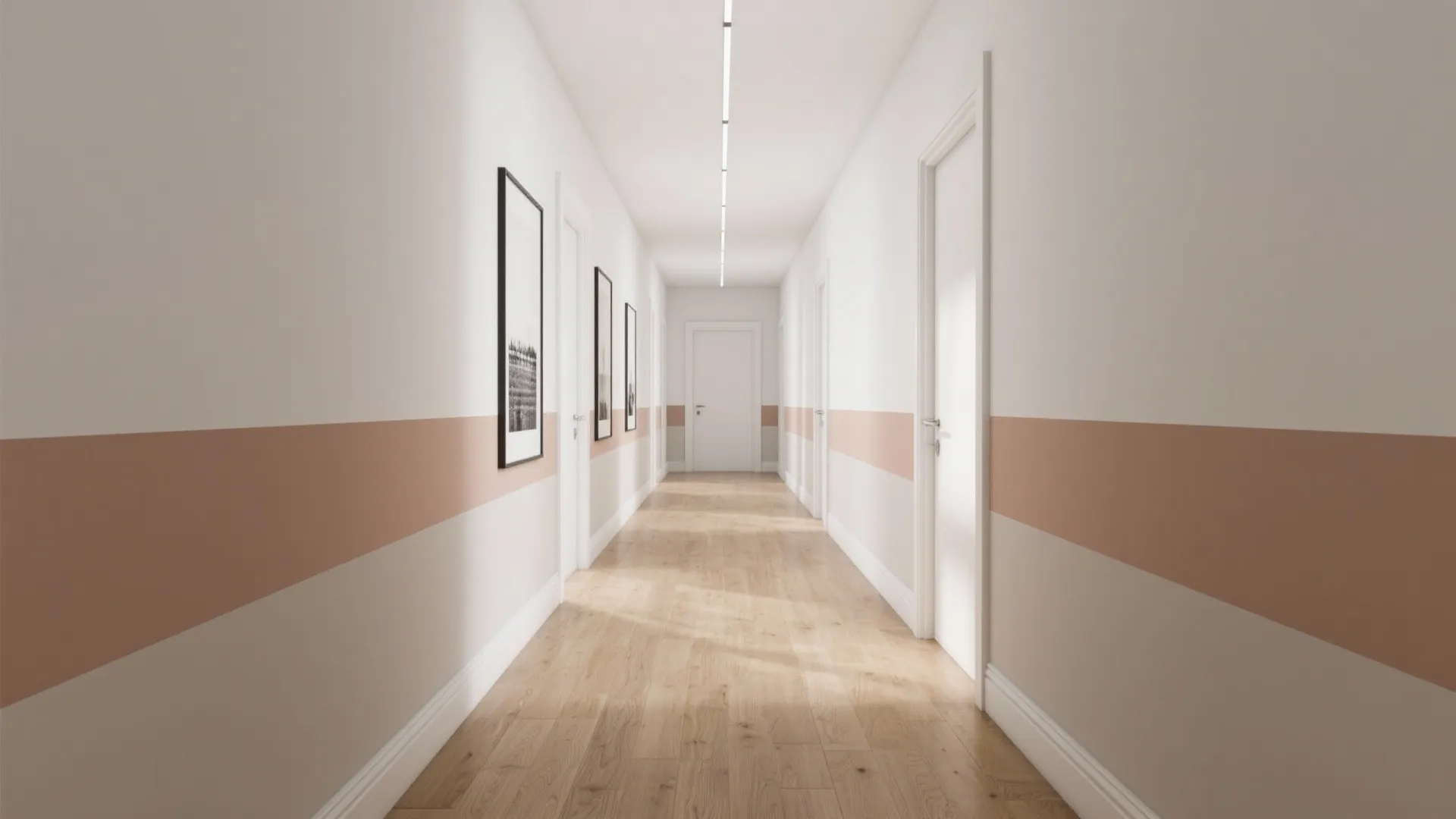 1) Color-Block Bands to Stretch the Space