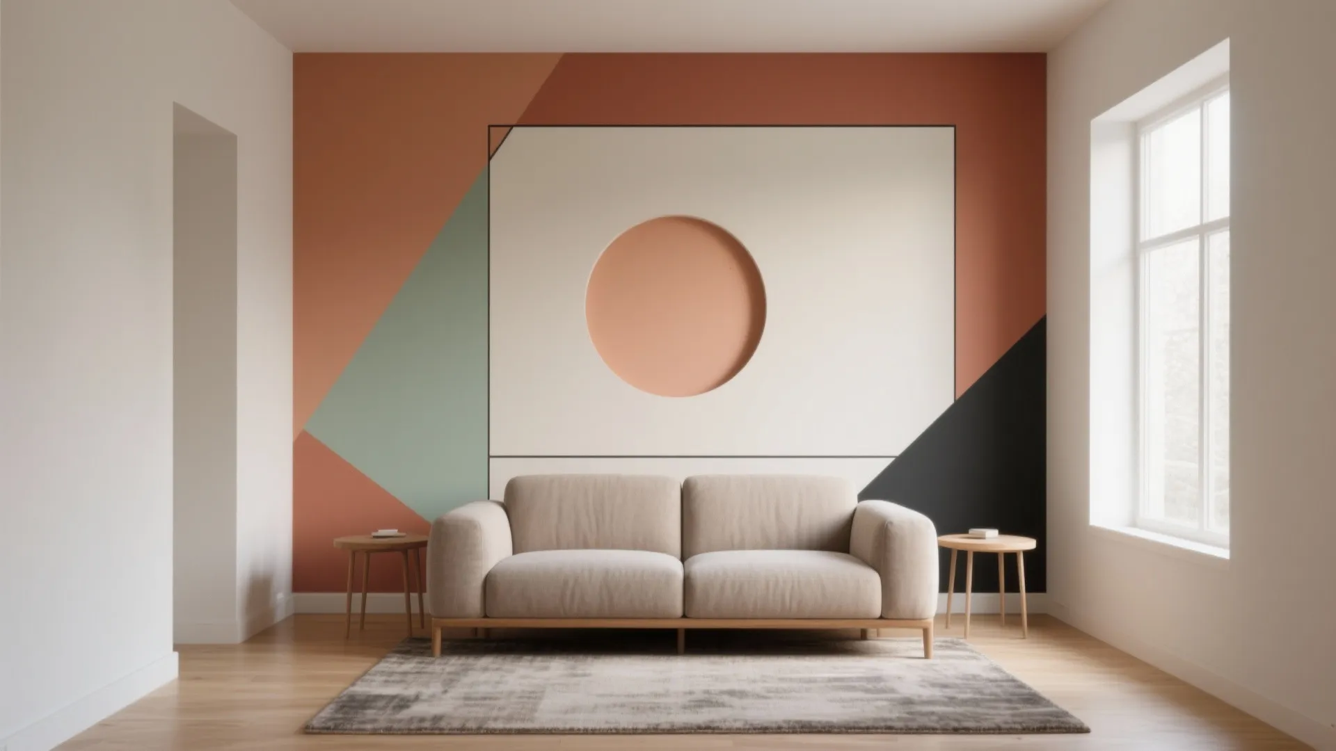 Geometric Color Blocking that Frames Furniture