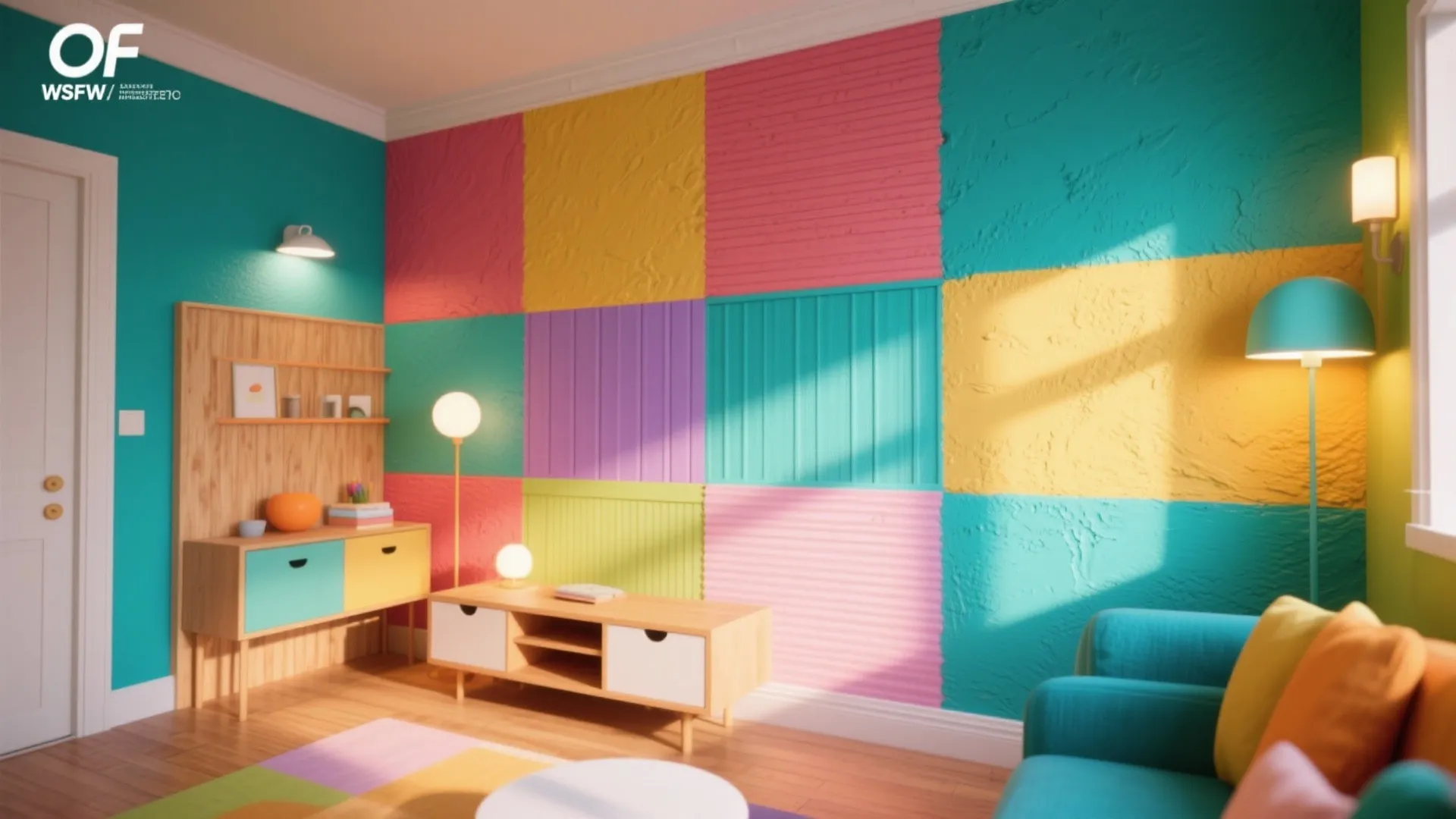 5. Playful Color Blocking and Texture Panels