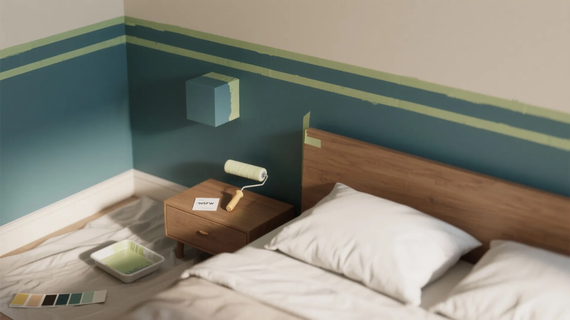 4. Calm color blocking for balance