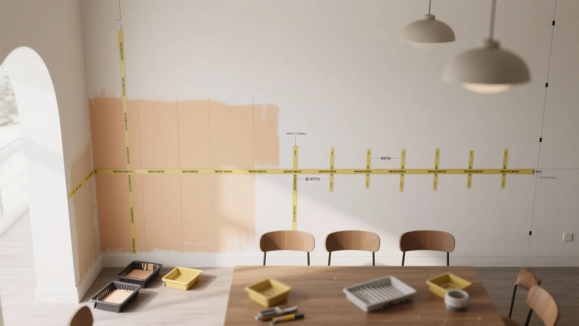 Color-Blocked Paint with Rail-Height Proportions