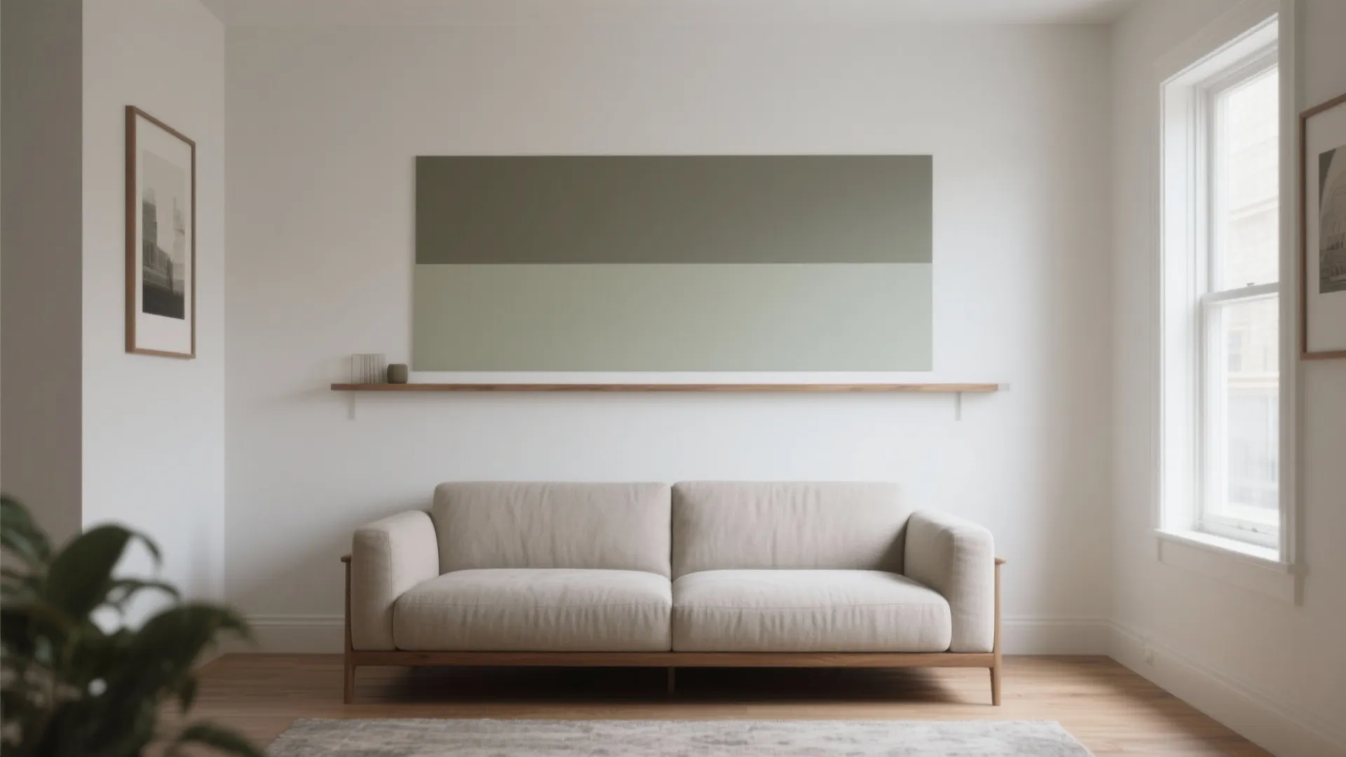 Color-Blocked Accent Wall + Gallery Rail