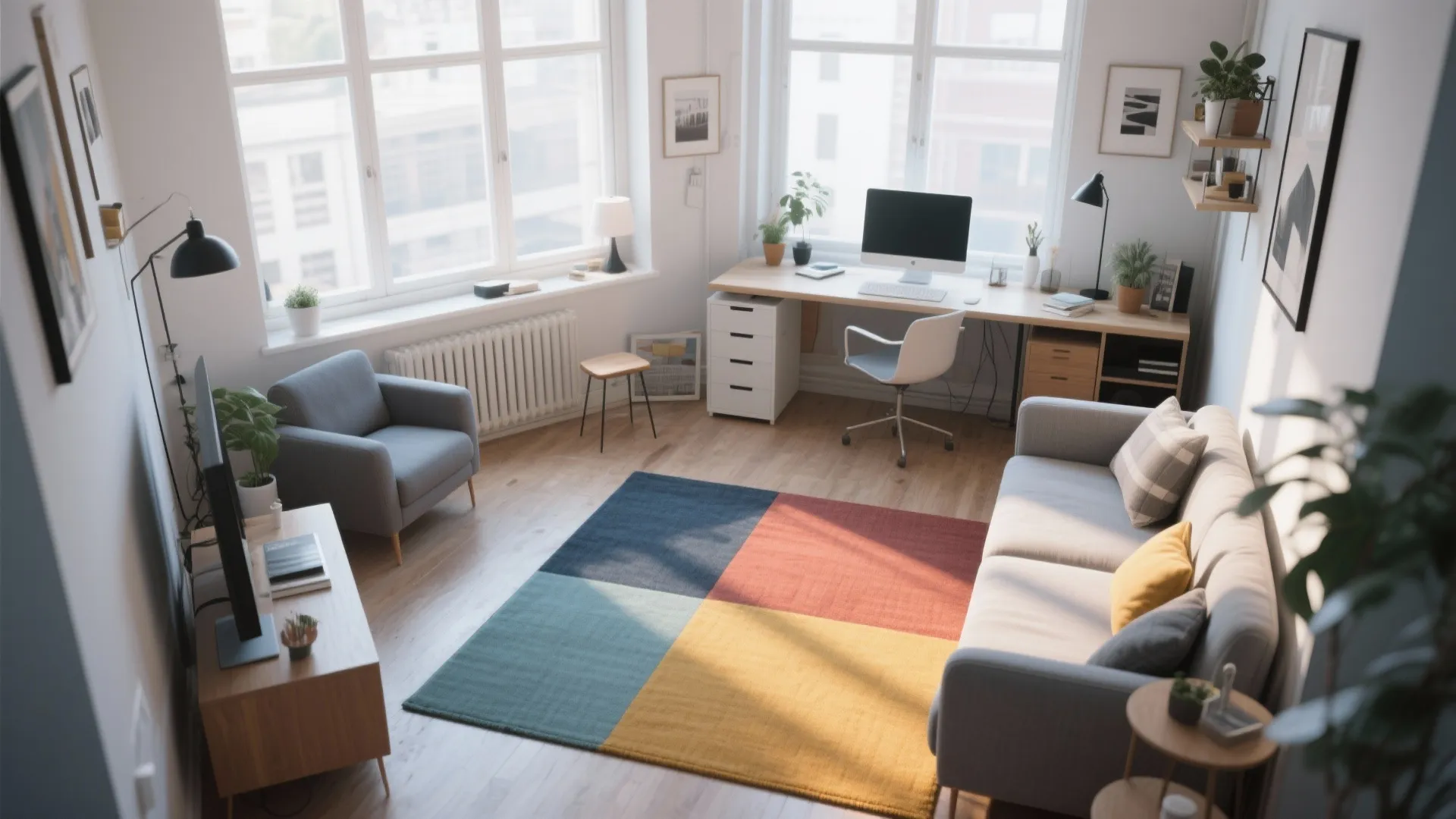 6. Color Blocking Rugs