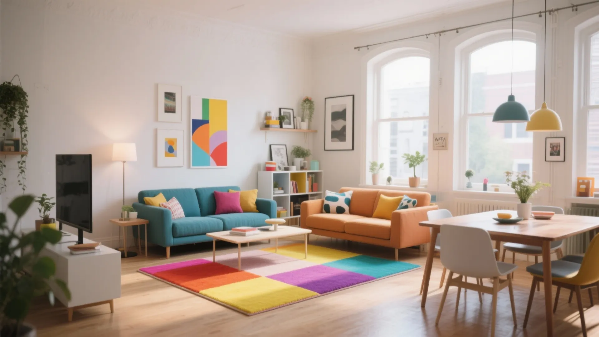 Color-Block Rugs for Zoning