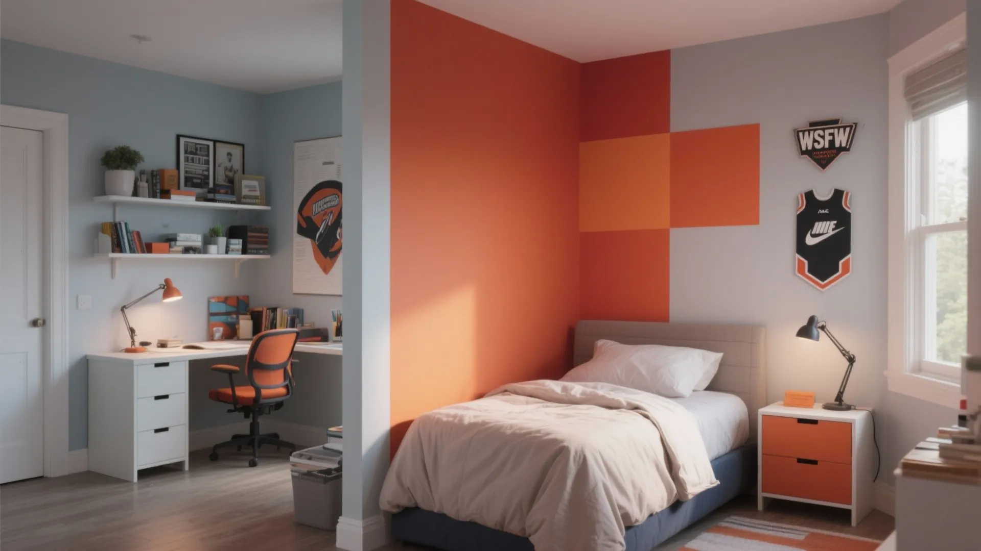 Bold Color Blocking with Clean Lines