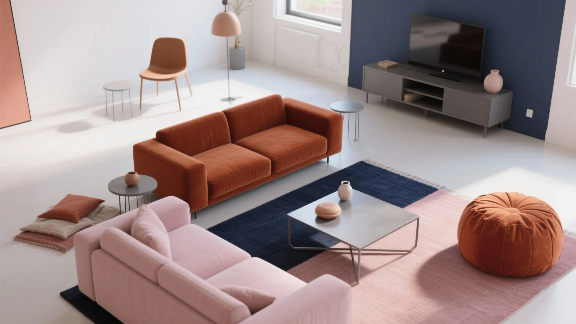 Color-Blocking with Low-Profile Furniture