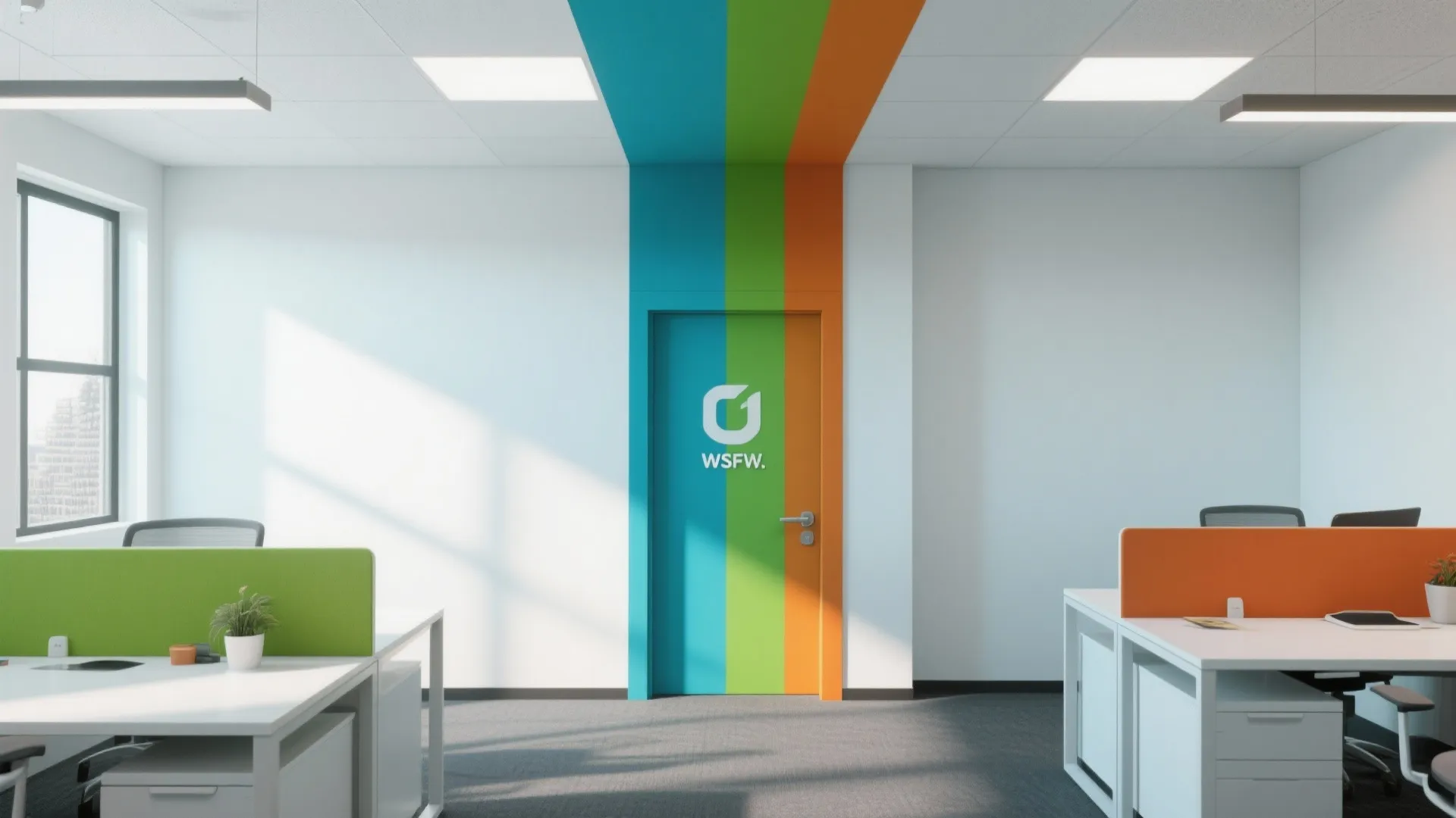 Color-Blocked Wall and Ceiling Transitions