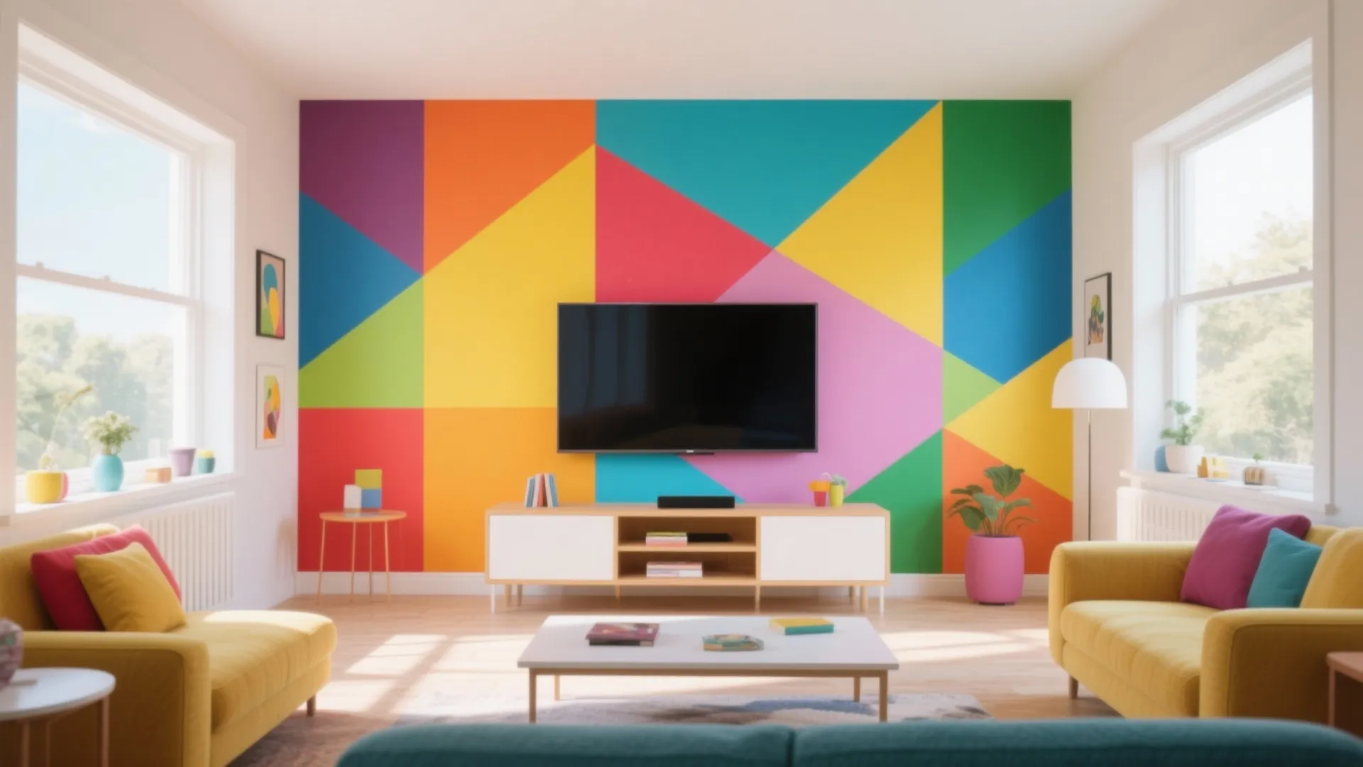 7. Color-Blocked Background