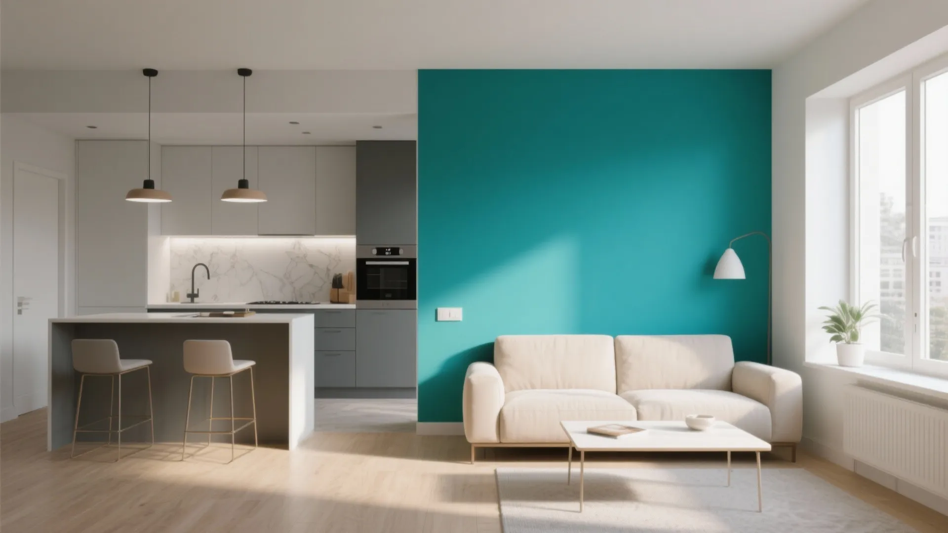 7. Statement Color Block Wall