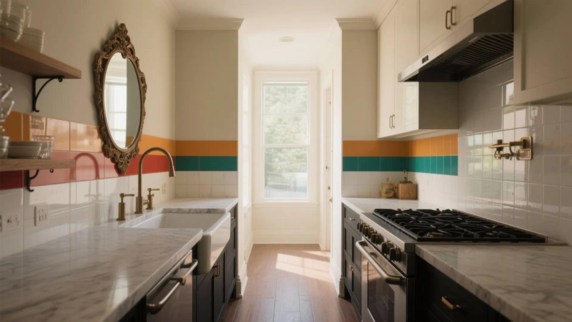 Idea 5: Color block, art, or mirror for instant volume