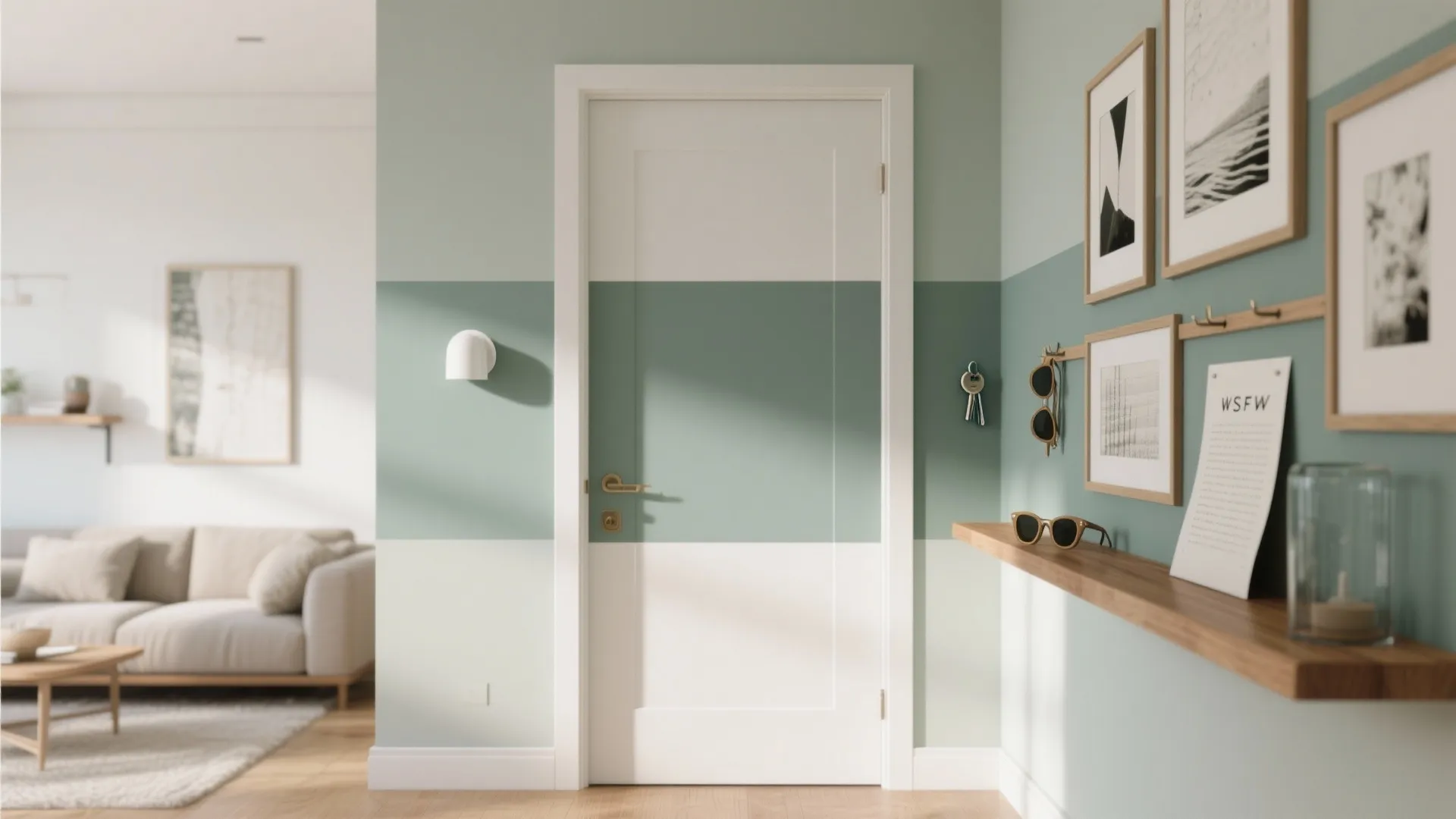 Color-Blocked Entry Wall + Art Gallery Moment