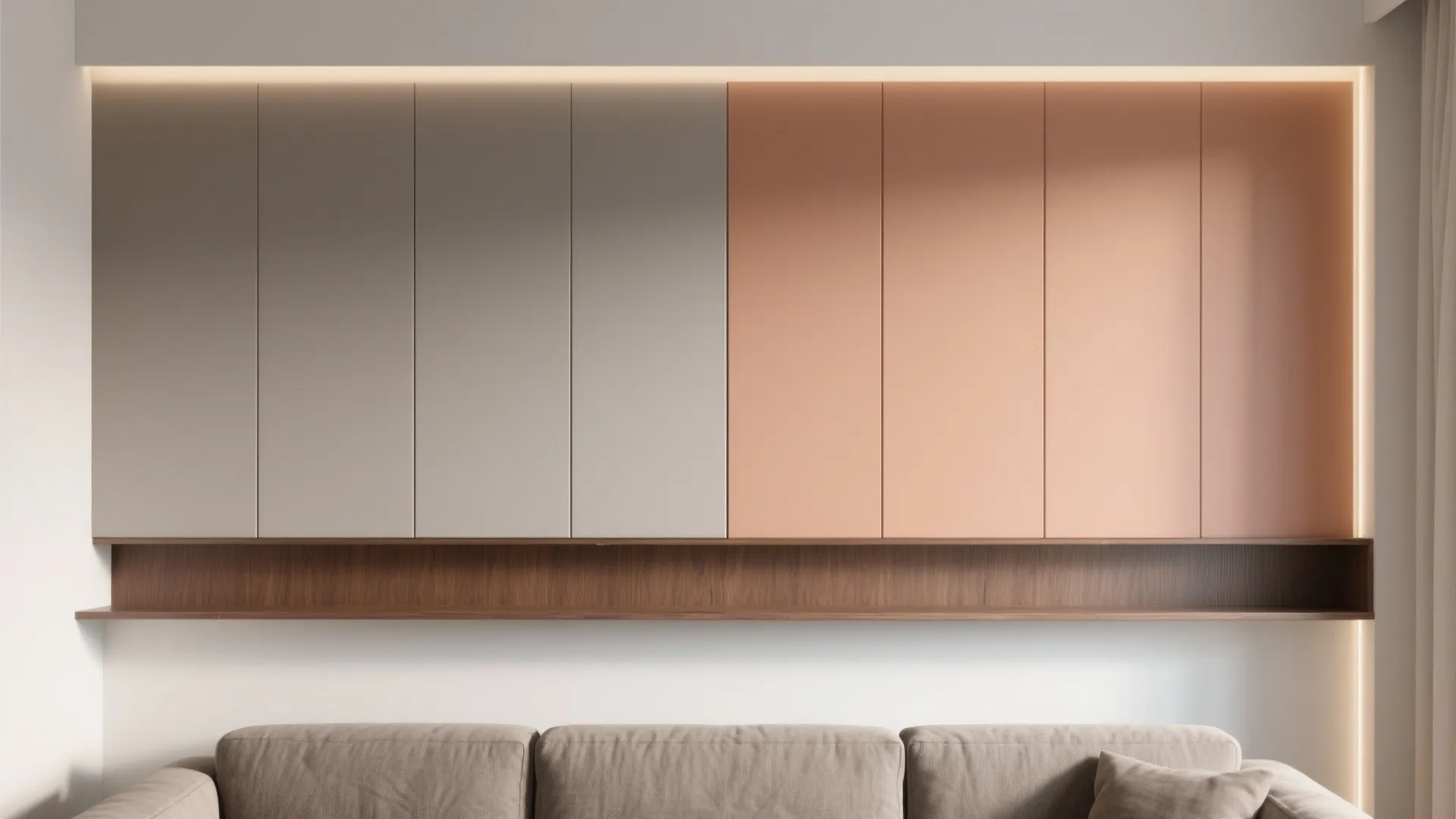 5) Color-Blocked POP Panels with Warm Wood Accents
