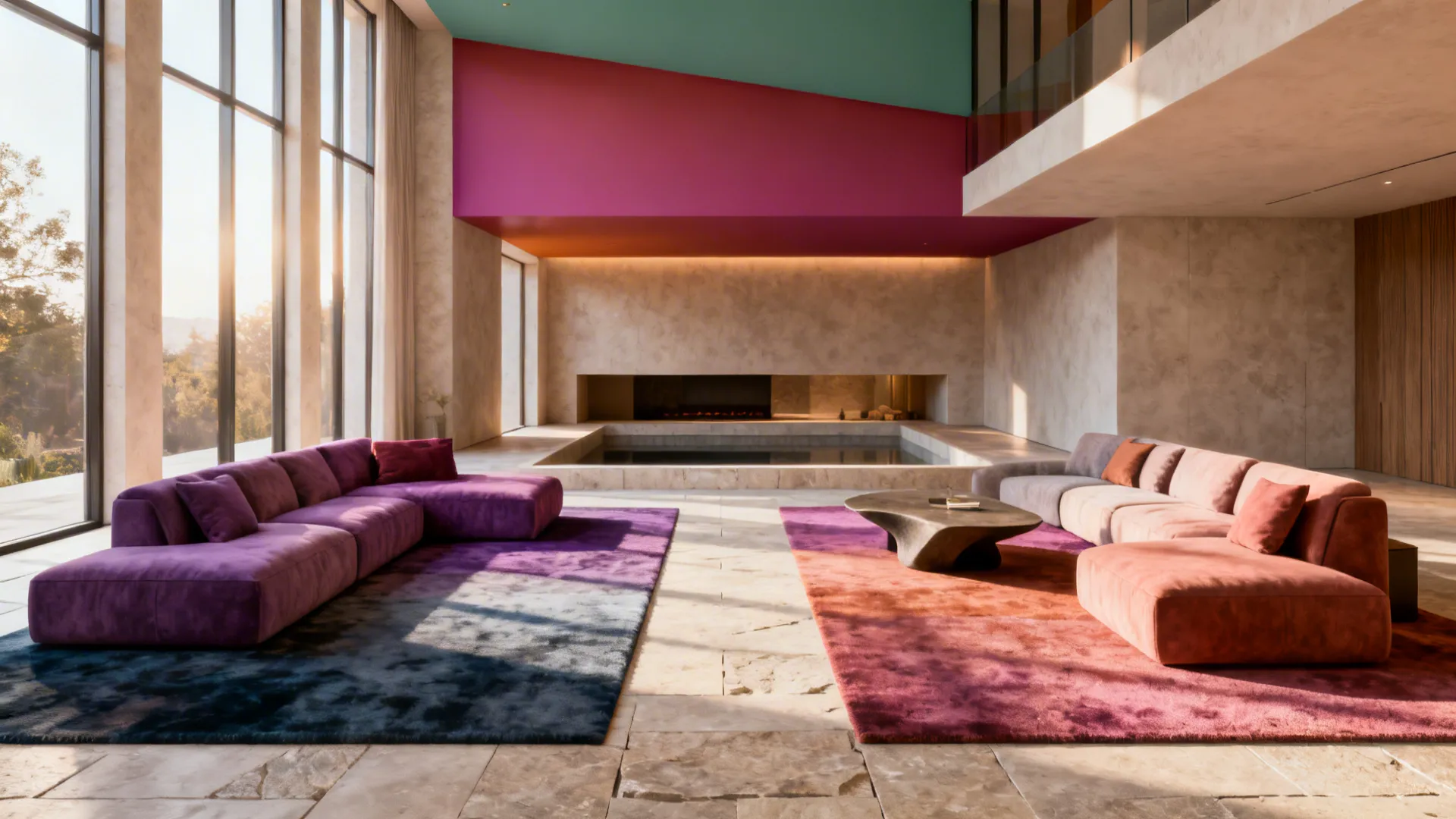 1. Color-blocked conversation zones