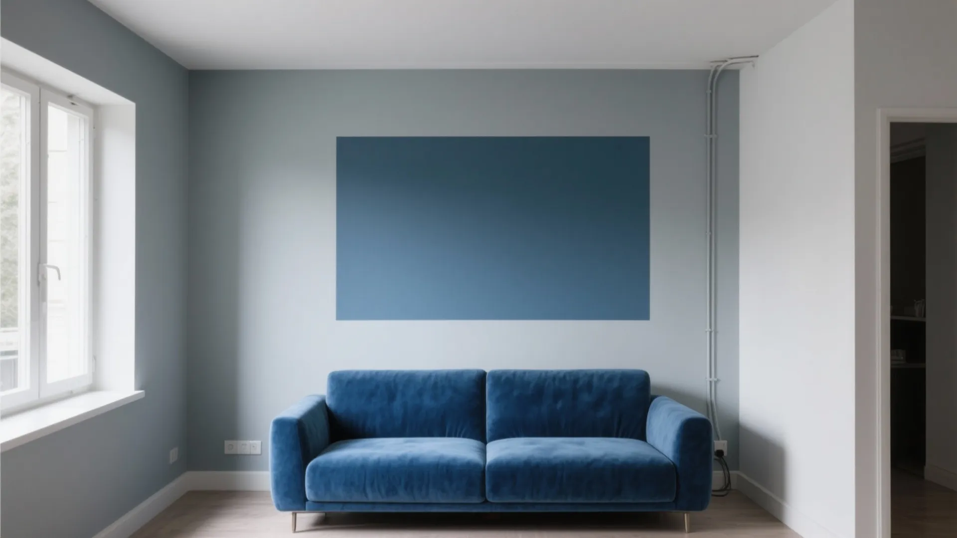 Color-Blocked Walls to Frame the Sofa