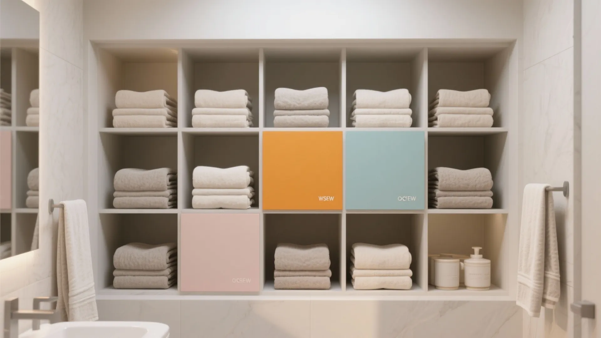 2. Color-Blocked Tower with Open Cubes