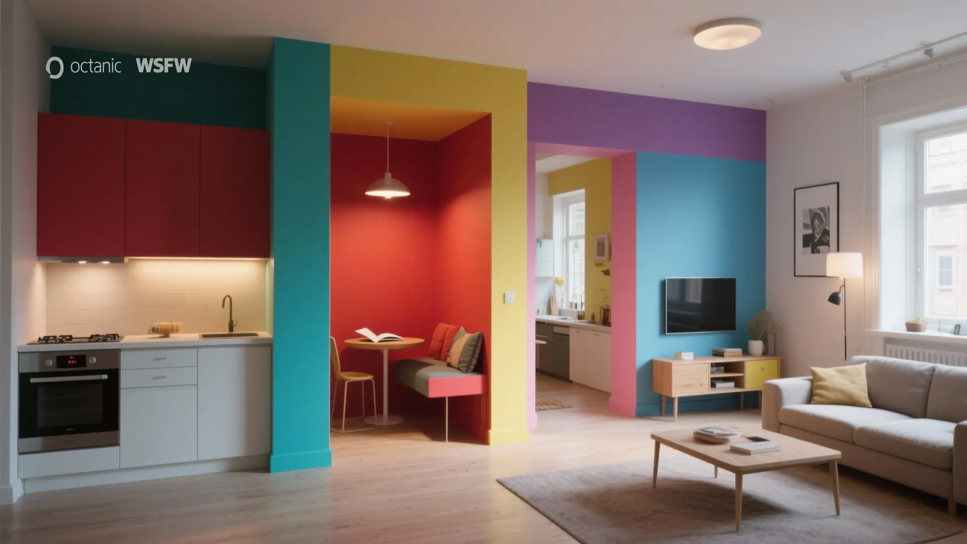 4. Color-Blocked Minis for Functional Zoning