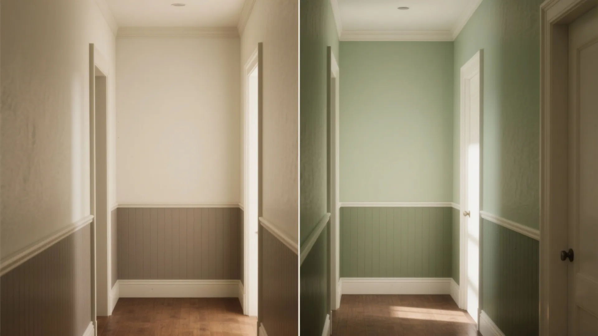 Color blocking to stretch the corridor