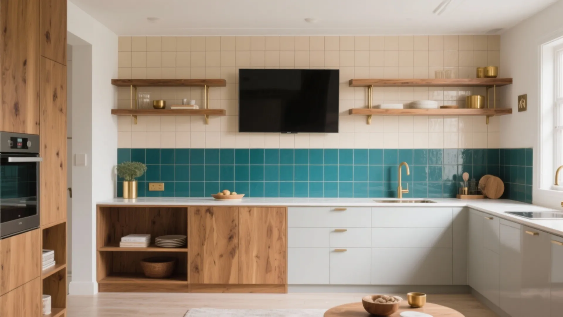 Color Blocking With Earth Tones and Deep Blues To Zone Space