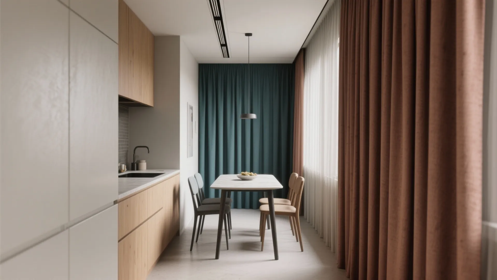 5. Floor-to-ceiling color blocking to elongate