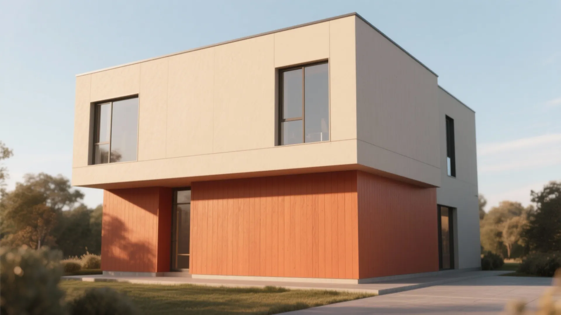 2. Color Blocking to Break Up Large Facades