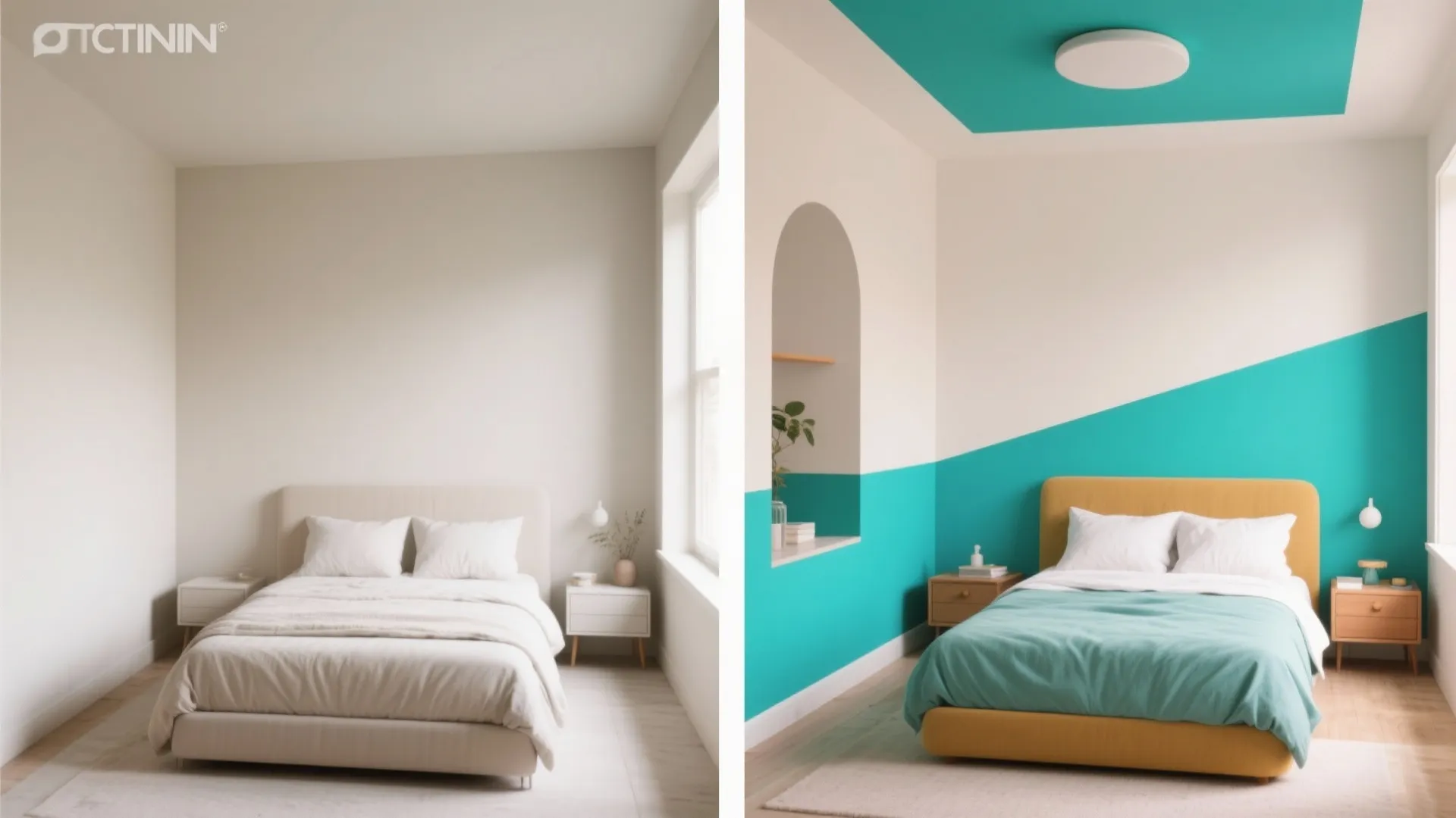 4. Color blocking with ceiling or adjacent wall carry-through