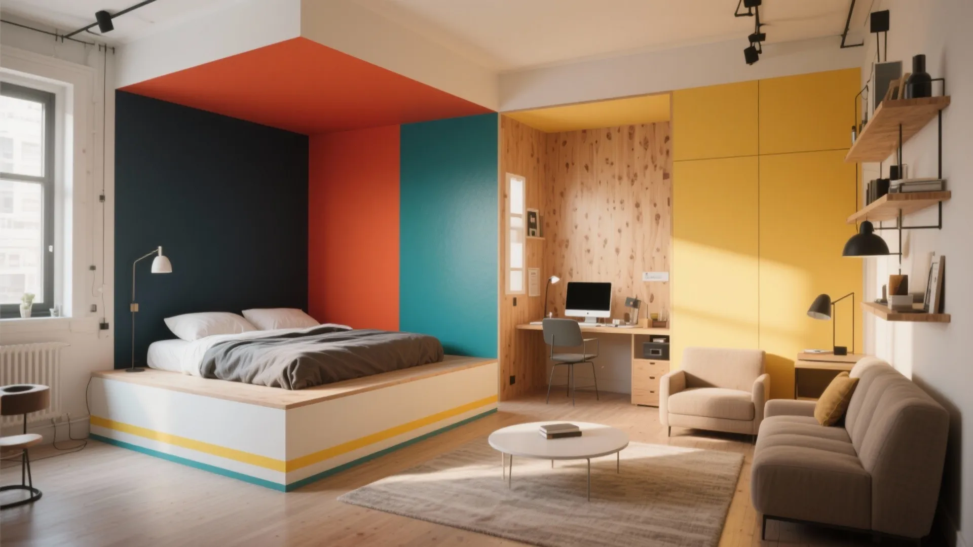 1. Color blocking to define micro-zones