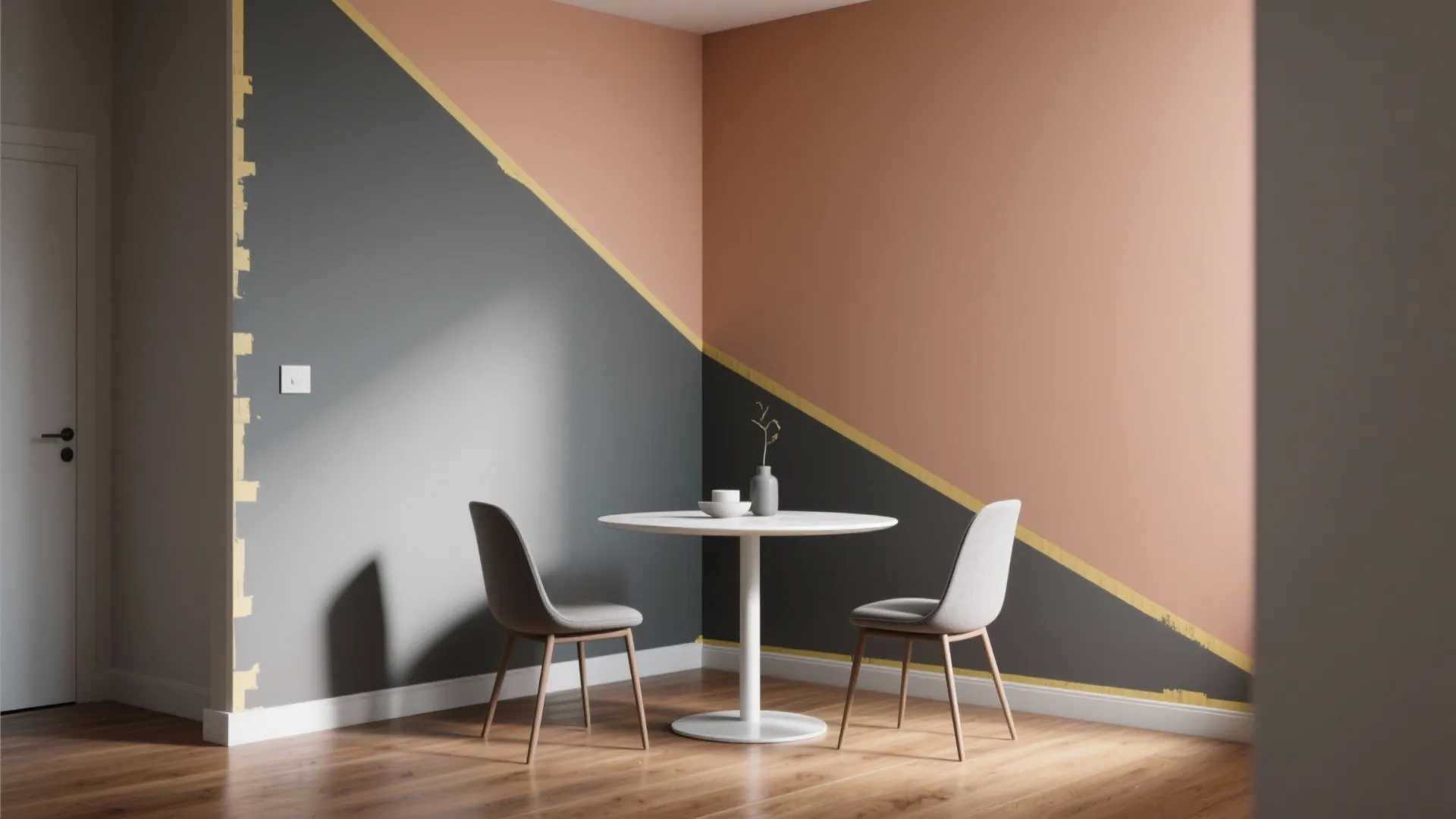 Color blocking with clean lines