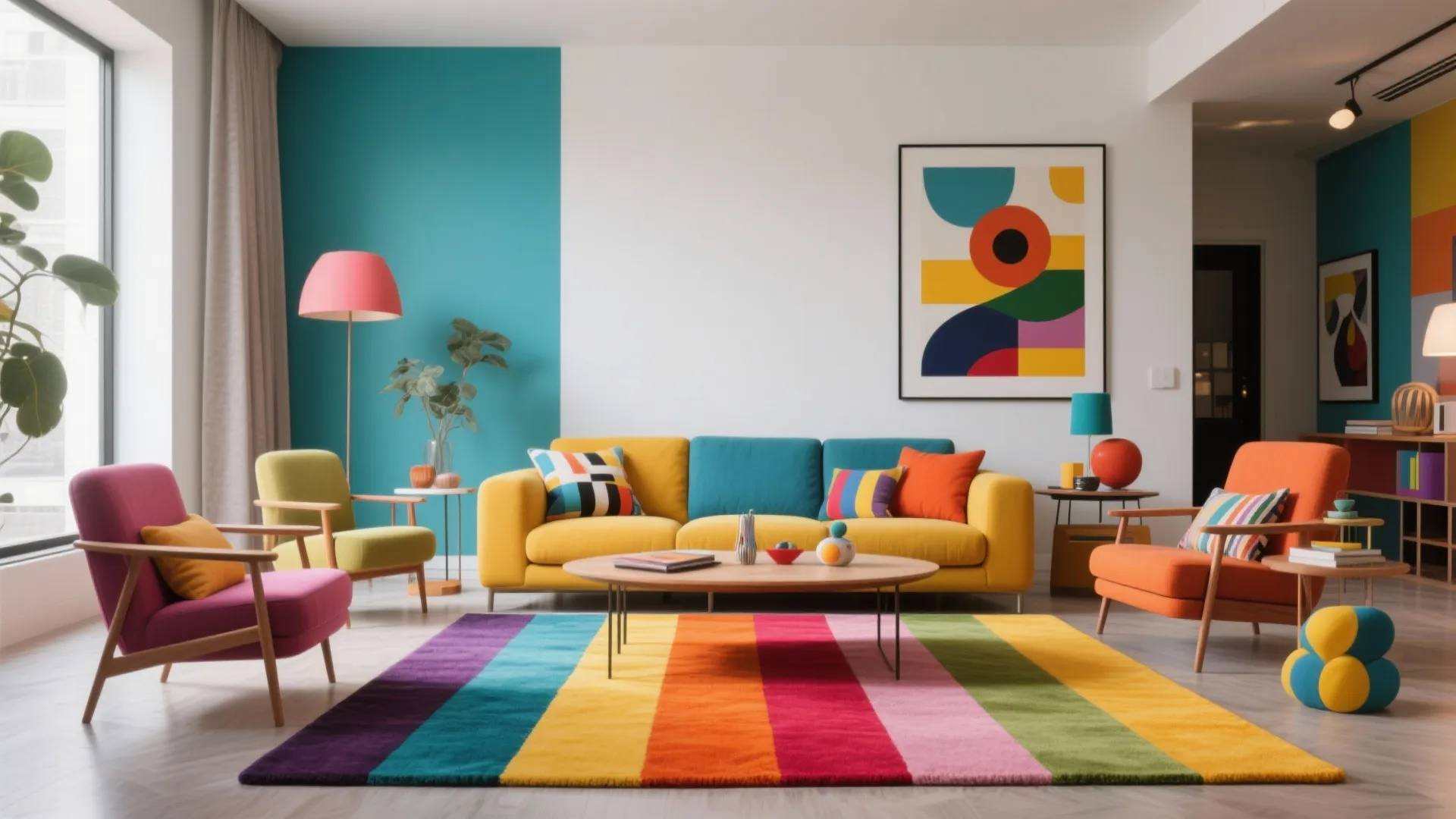 8. Color-Blocking Rugs