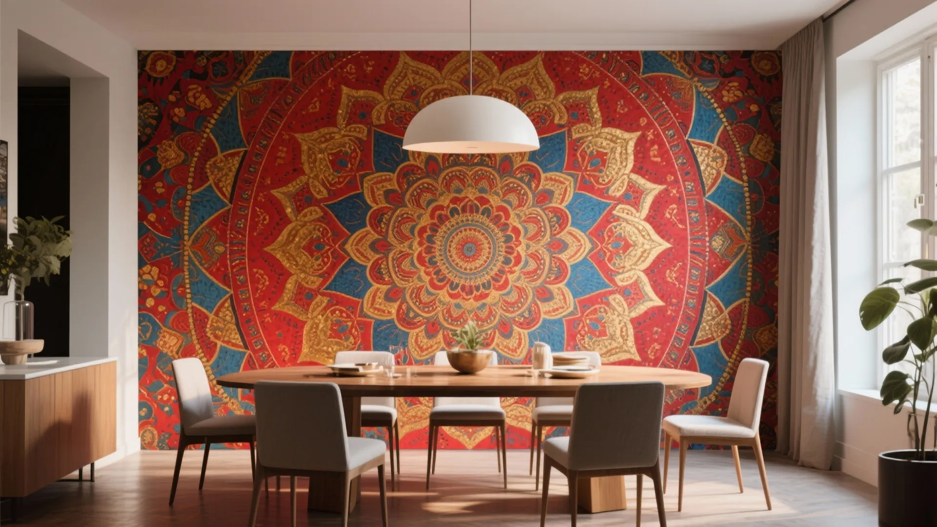 Color-Burst Mandala Murals