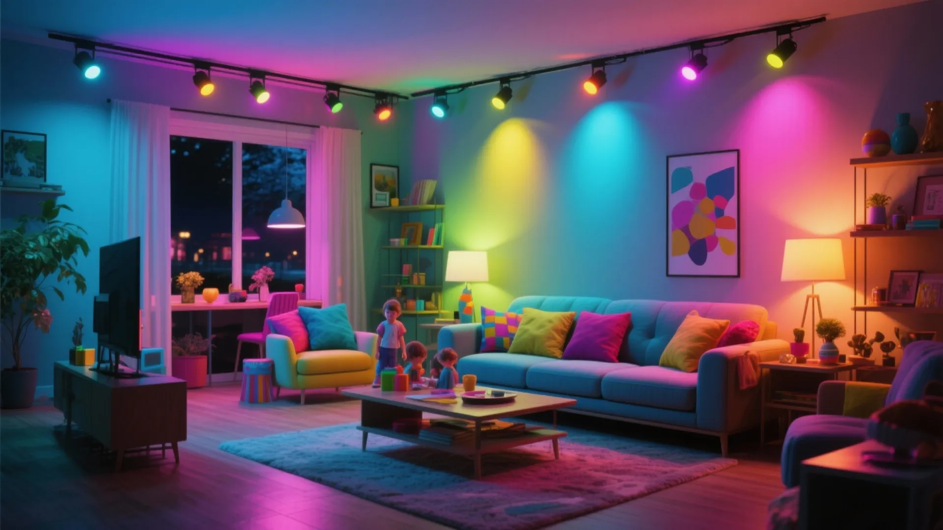 10. Color-Changing LED Track Lights