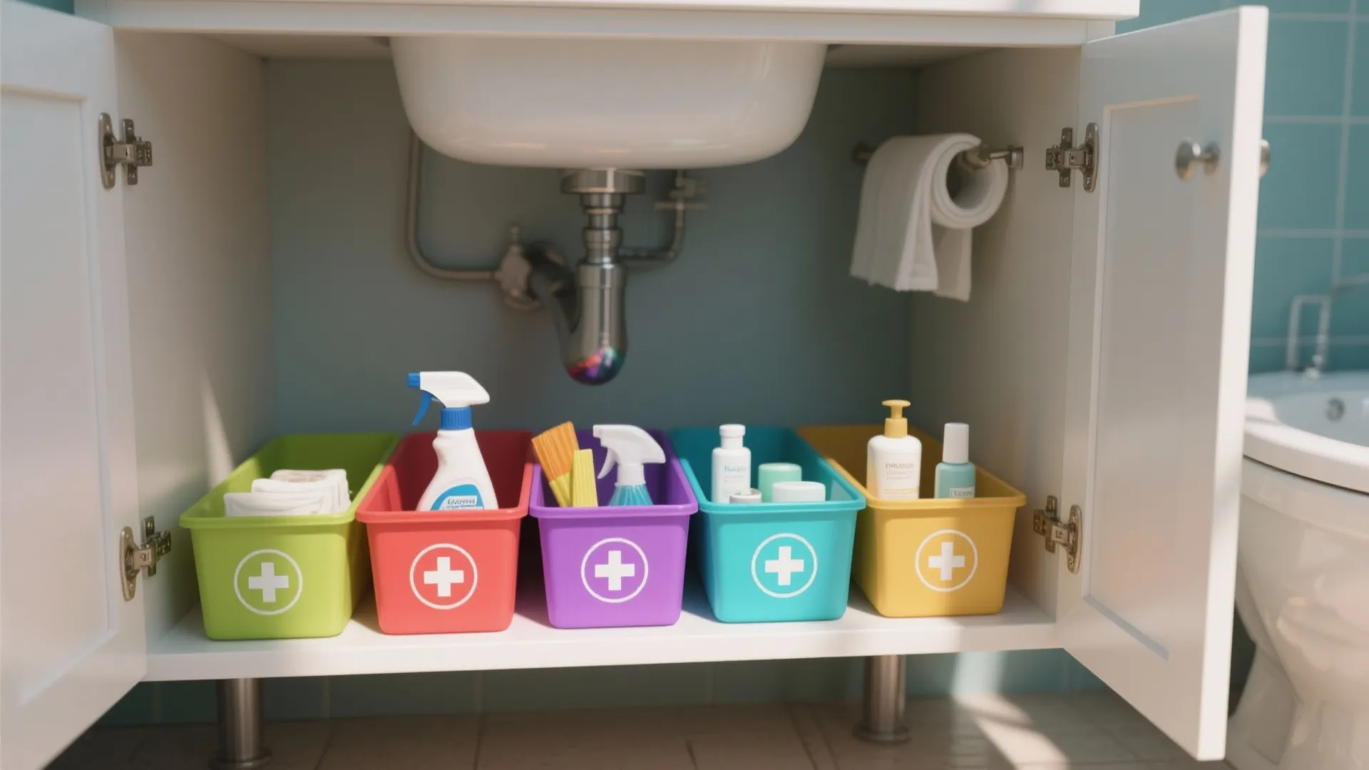 10. Color-Coded Storage Bins