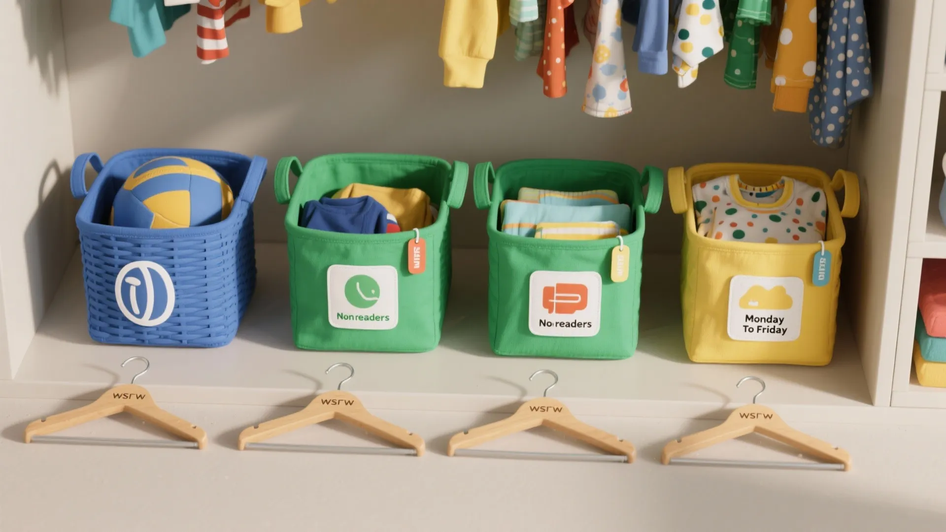 Color-coded zones and weekly outfits