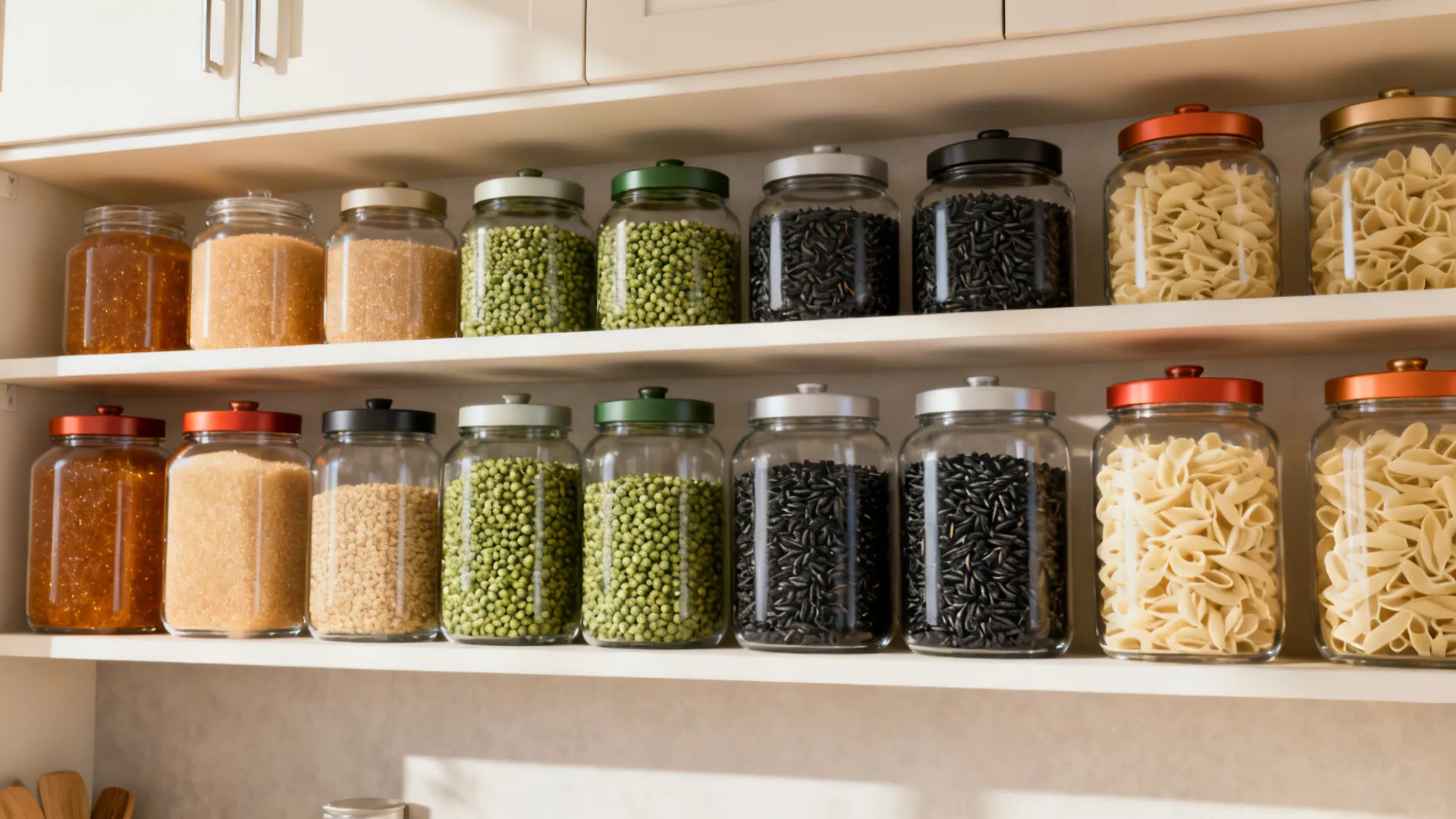 Color-Coded Staples in Clear Jars