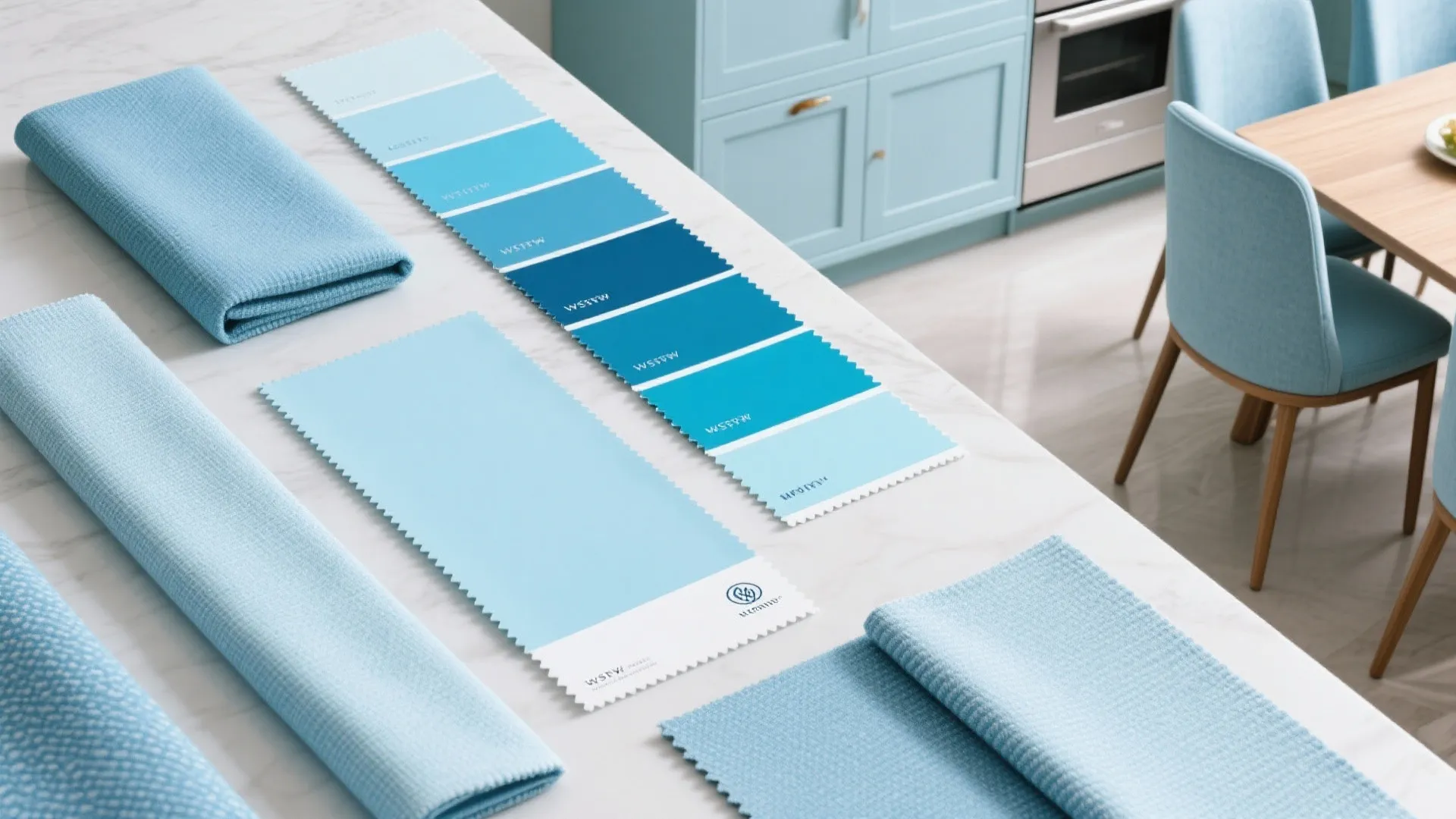 Color continuity between kitchen and dining