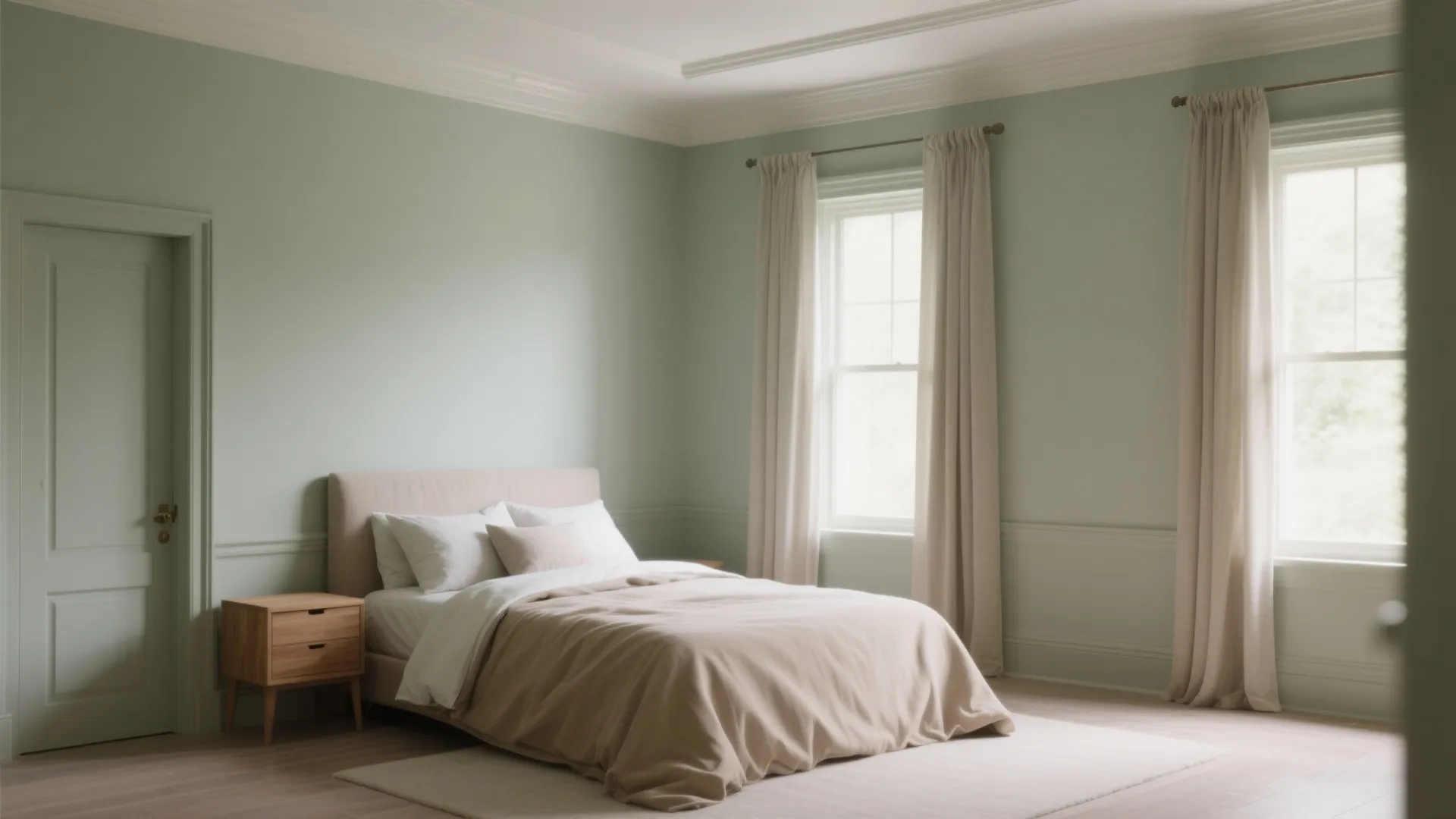 Color Drenching With Gentle Mid-Tones (Walls, Trim, Ceiling)