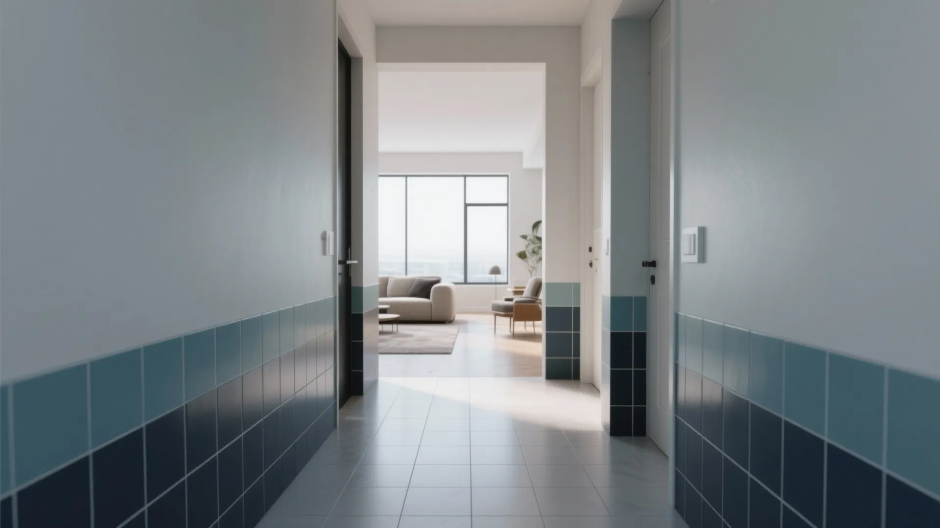 Color-Blocked Edges to Zone an Open Hall