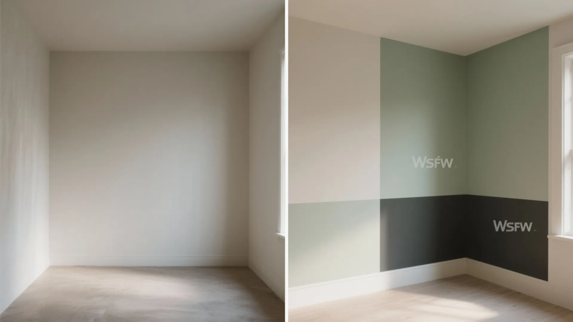 Idea 2: Color-blocked geometry that edits the room