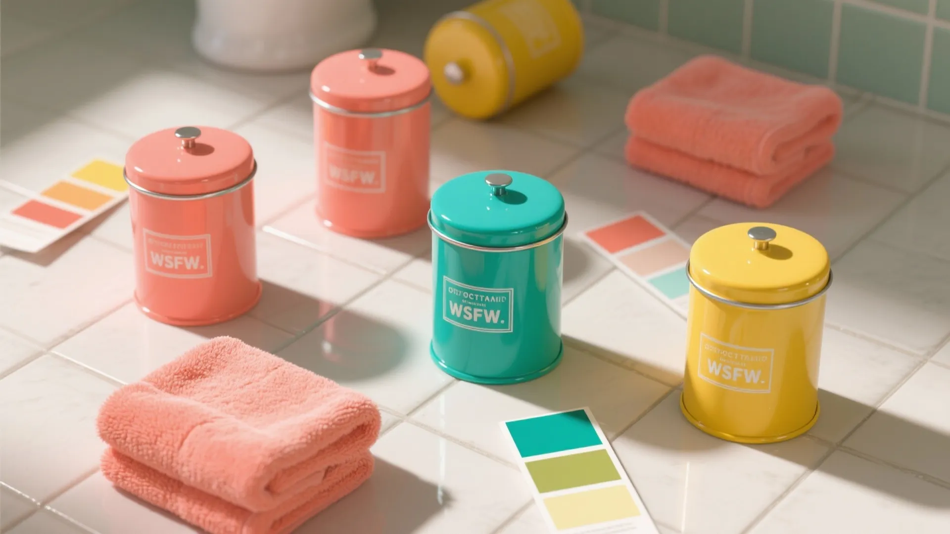 4. Pop of Color: Painted or Enamel Cans