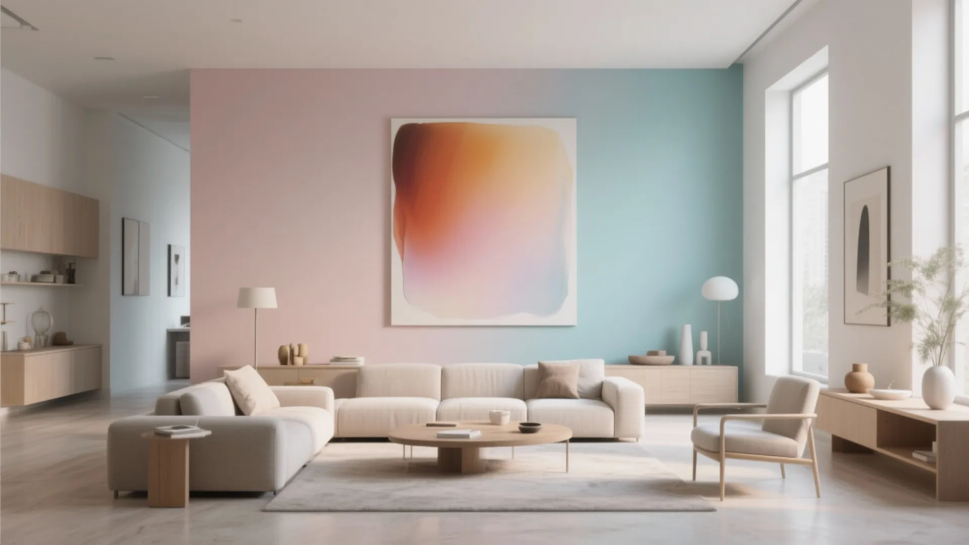 3. Color field wash for minimalist lovers